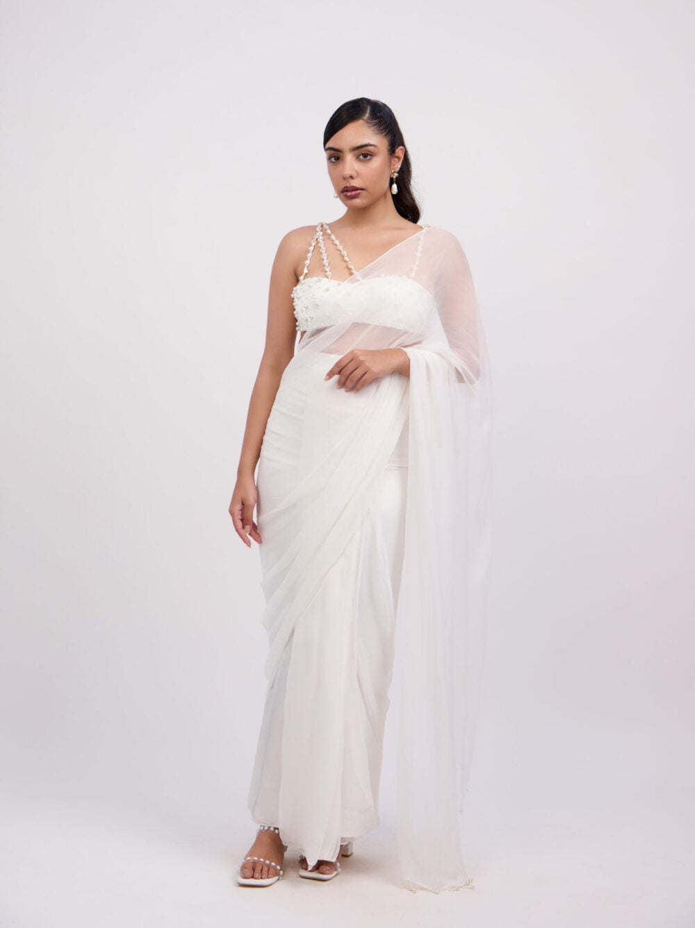 Lara Embroidered Chiffon Draped Sari
