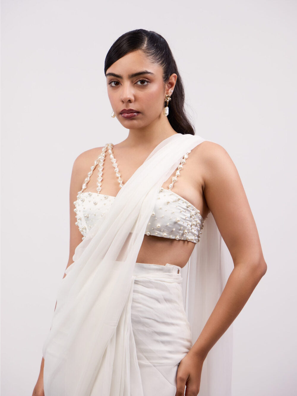 Lara Embroidered Chiffon Draped Sari