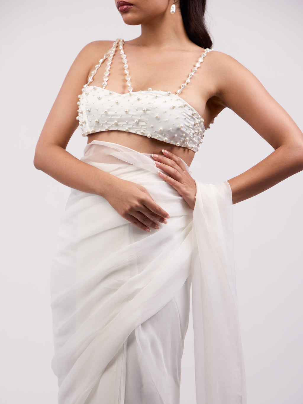 Lara Embroidered Chiffon Draped Sari