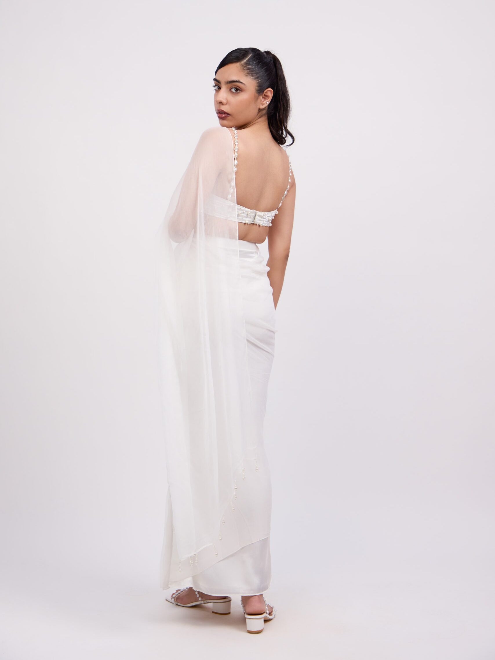 Lara Embroidered Chiffon Draped Sari