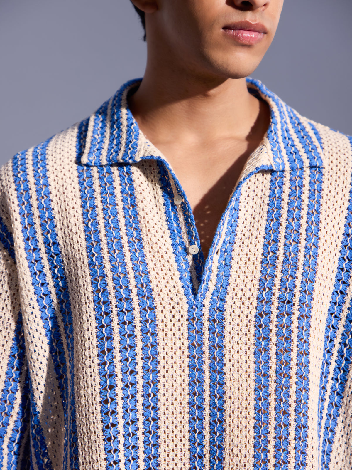 Aethen Crochet Polo Shirt