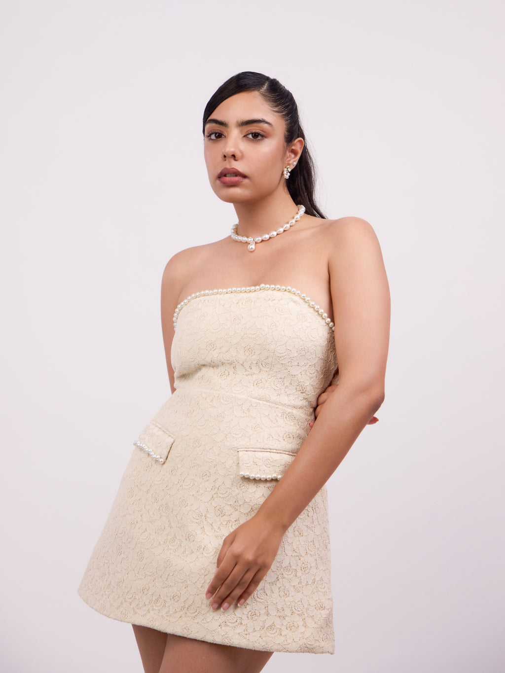 Alisa Bandeau Floral Net Dress