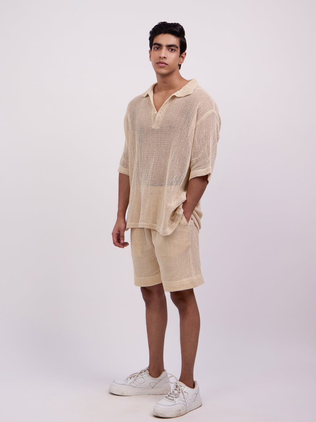 Asher Crochet Polo Shirt