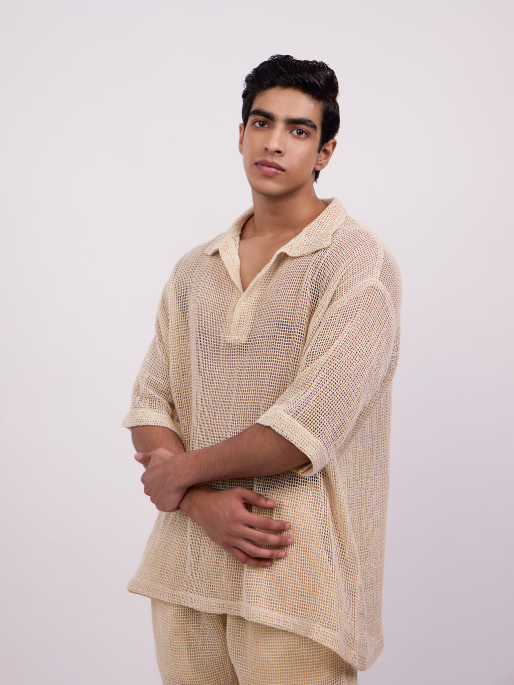 Asher Crochet Polo Shirt