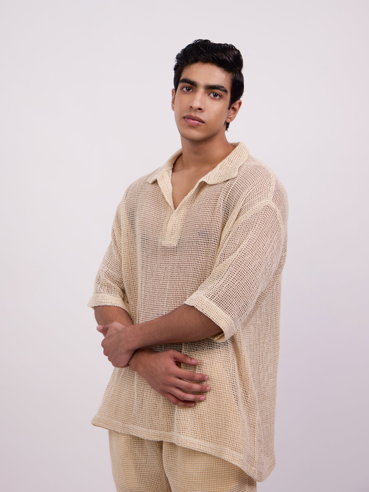 Asher Crochet Polo Shirt