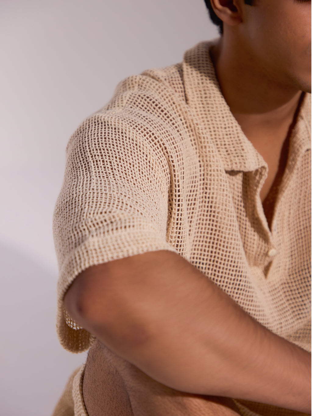 Asher Crochet Polo Shirt