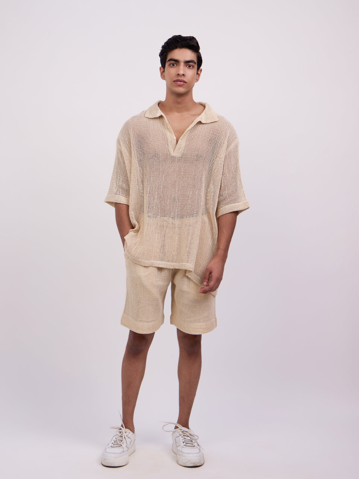 Asher Crochet Polo Shirt