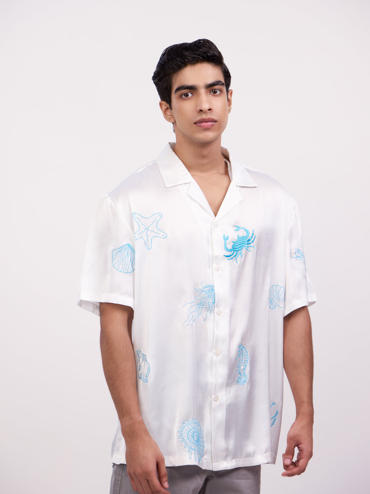 Bay Resort Satin Embroidered Shirt