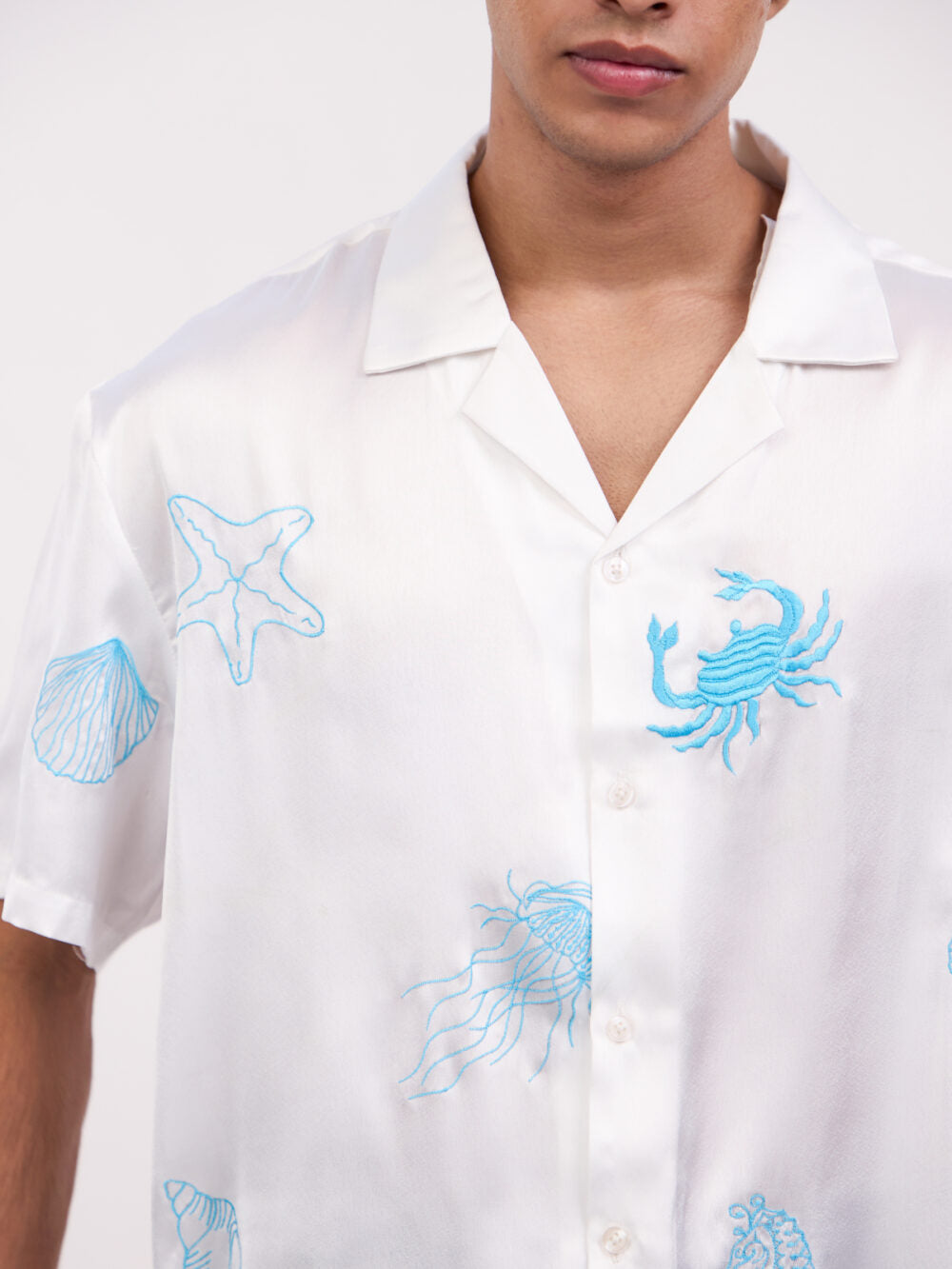 Bay Resort Satin Embroidered Shirt