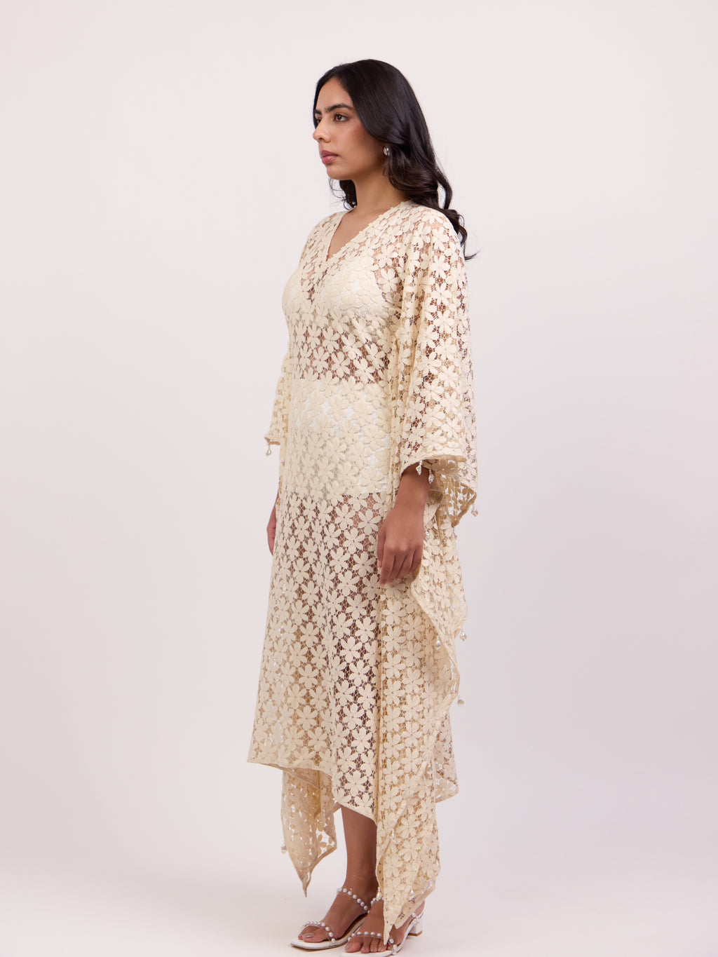 Daisy Floral Crochet Kaftan Dress