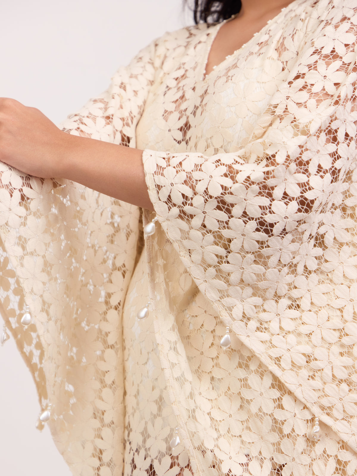 Daisy Floral Crochet Kaftan Dress