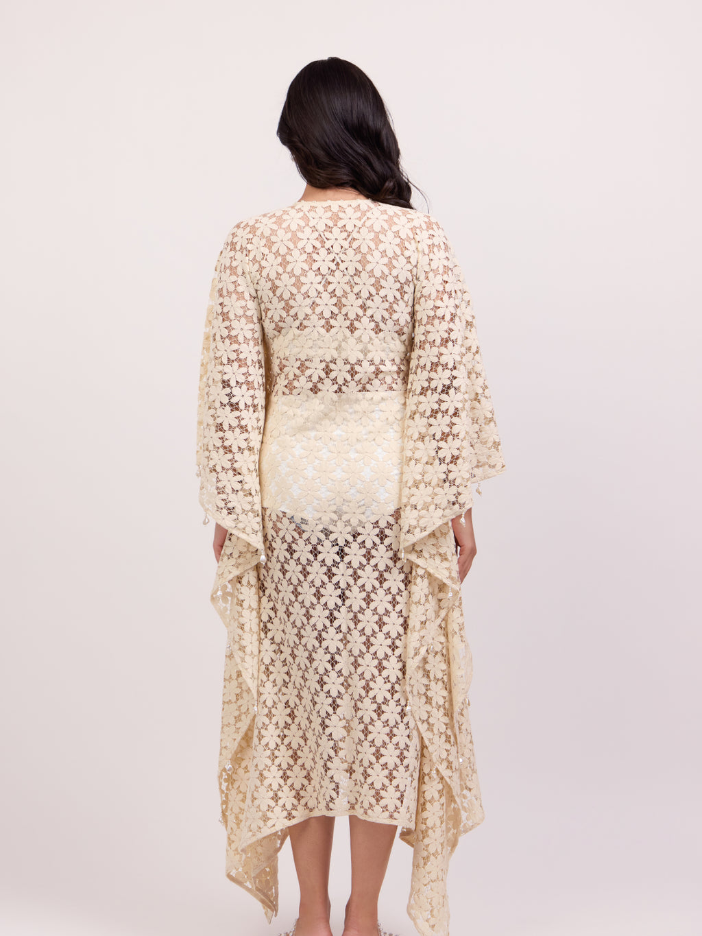 Daisy Floral Crochet Kaftan Dress