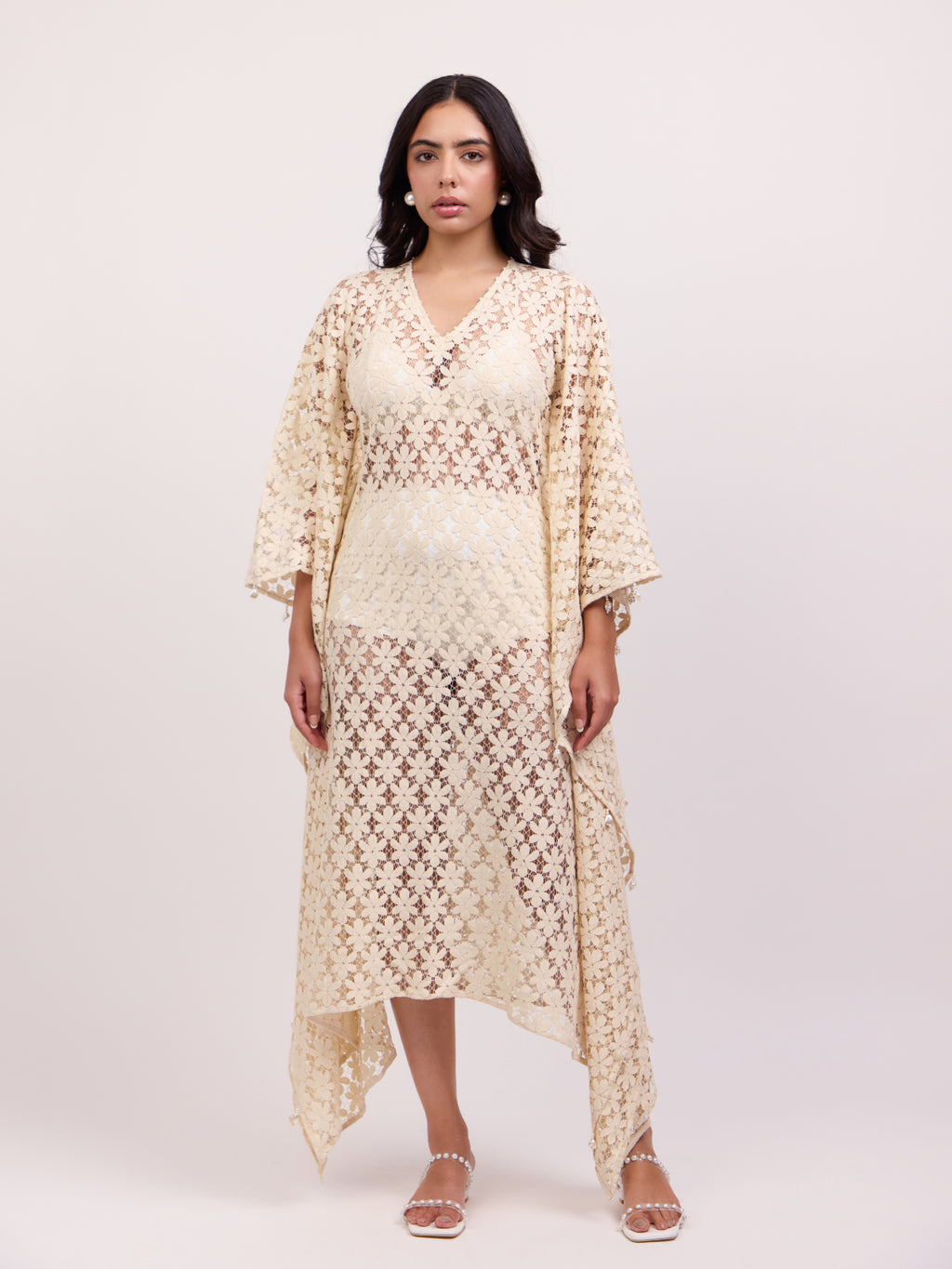Daisy Floral Crochet Kaftan Dress