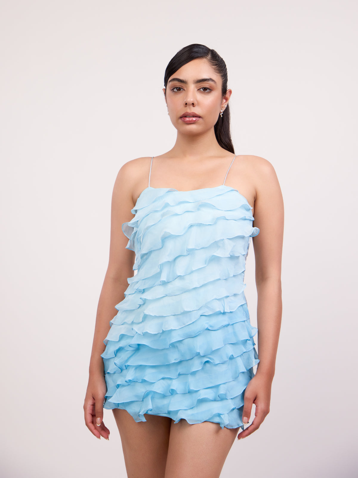 Ella Satin Wavy Mini Dress