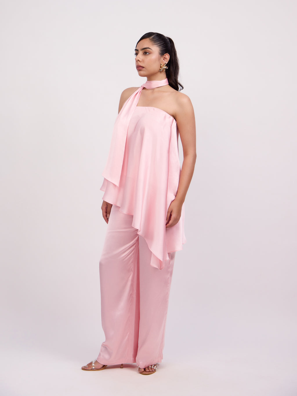 Lily Satin Asymmetrical Co-ord Set