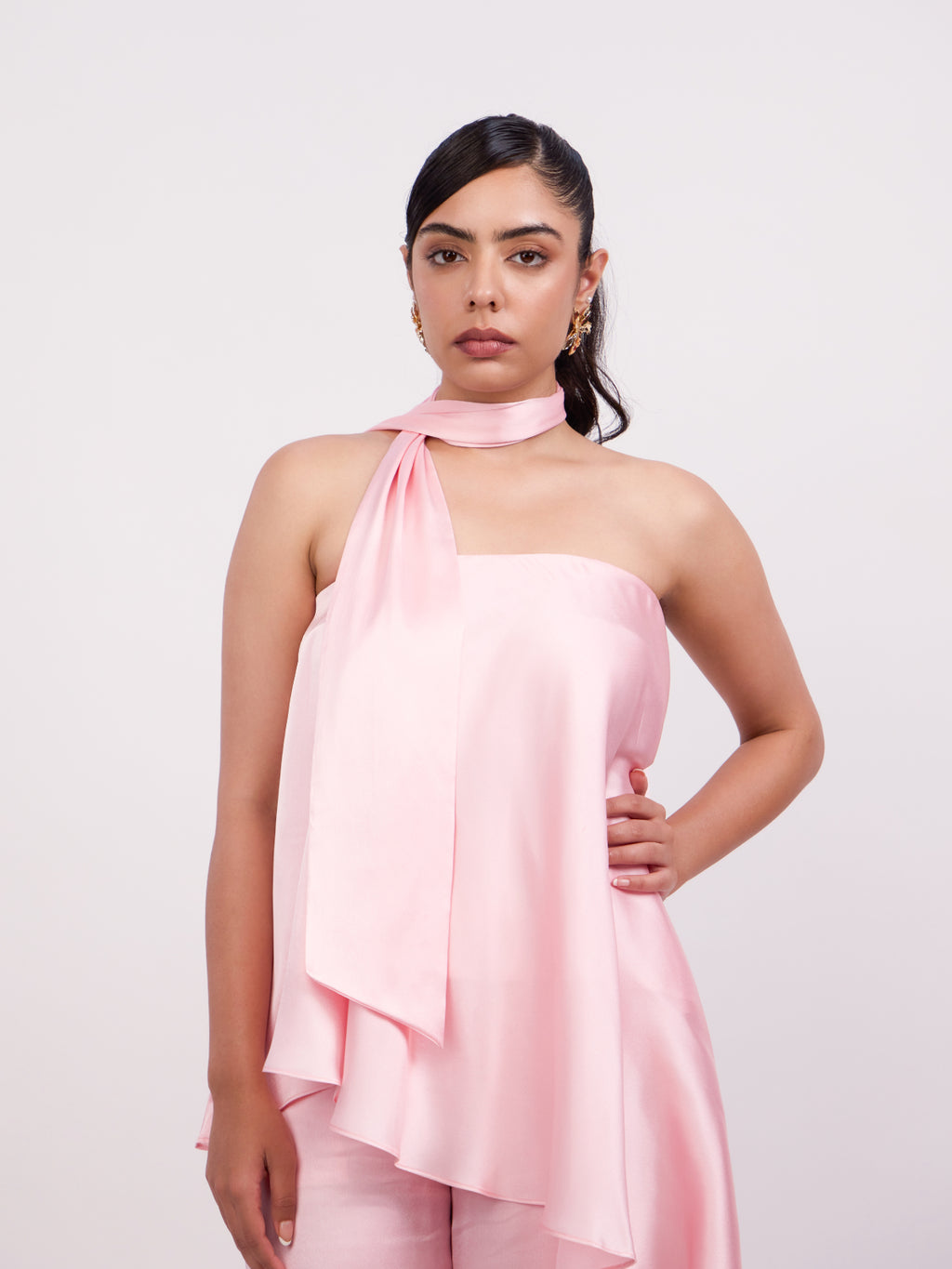 Lily Satin Asymmetrical Co-ord Set