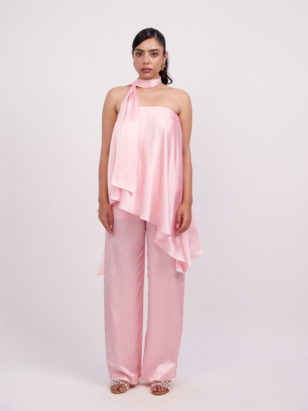 Lily Satin Asymmetrical Co-ord Set