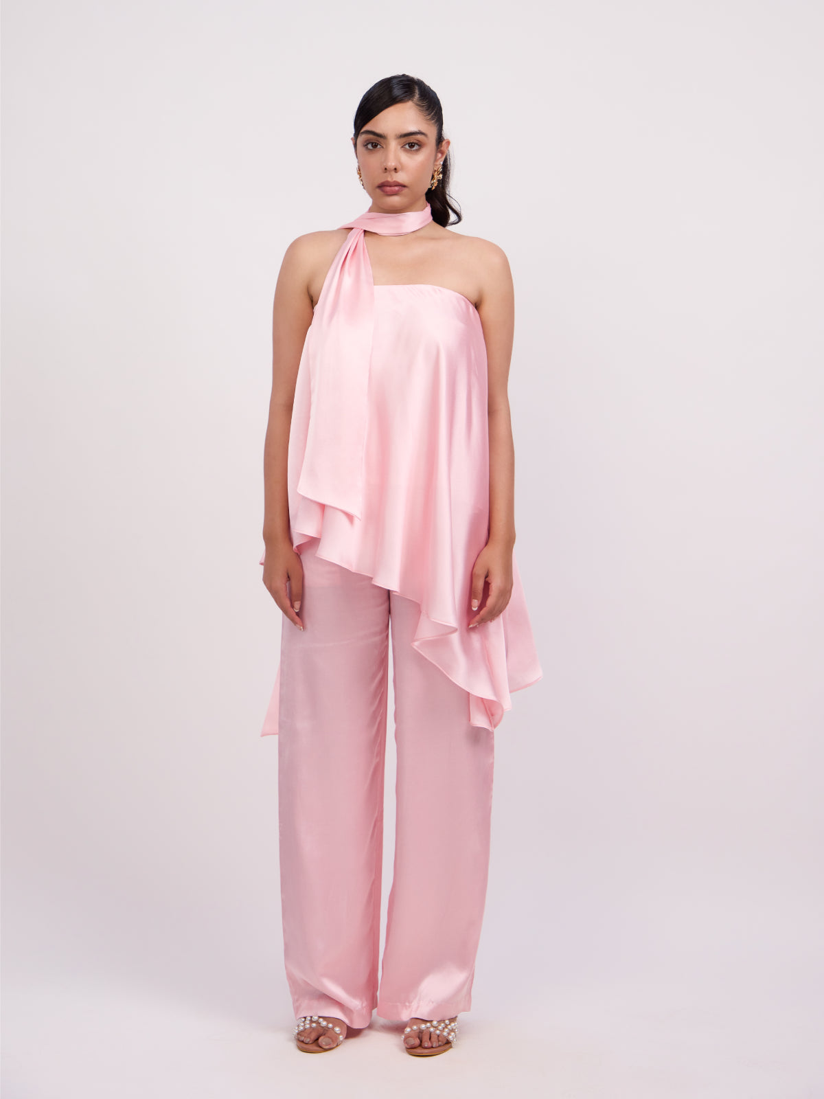 Lily Satin Asymmetrical Co-ord Set