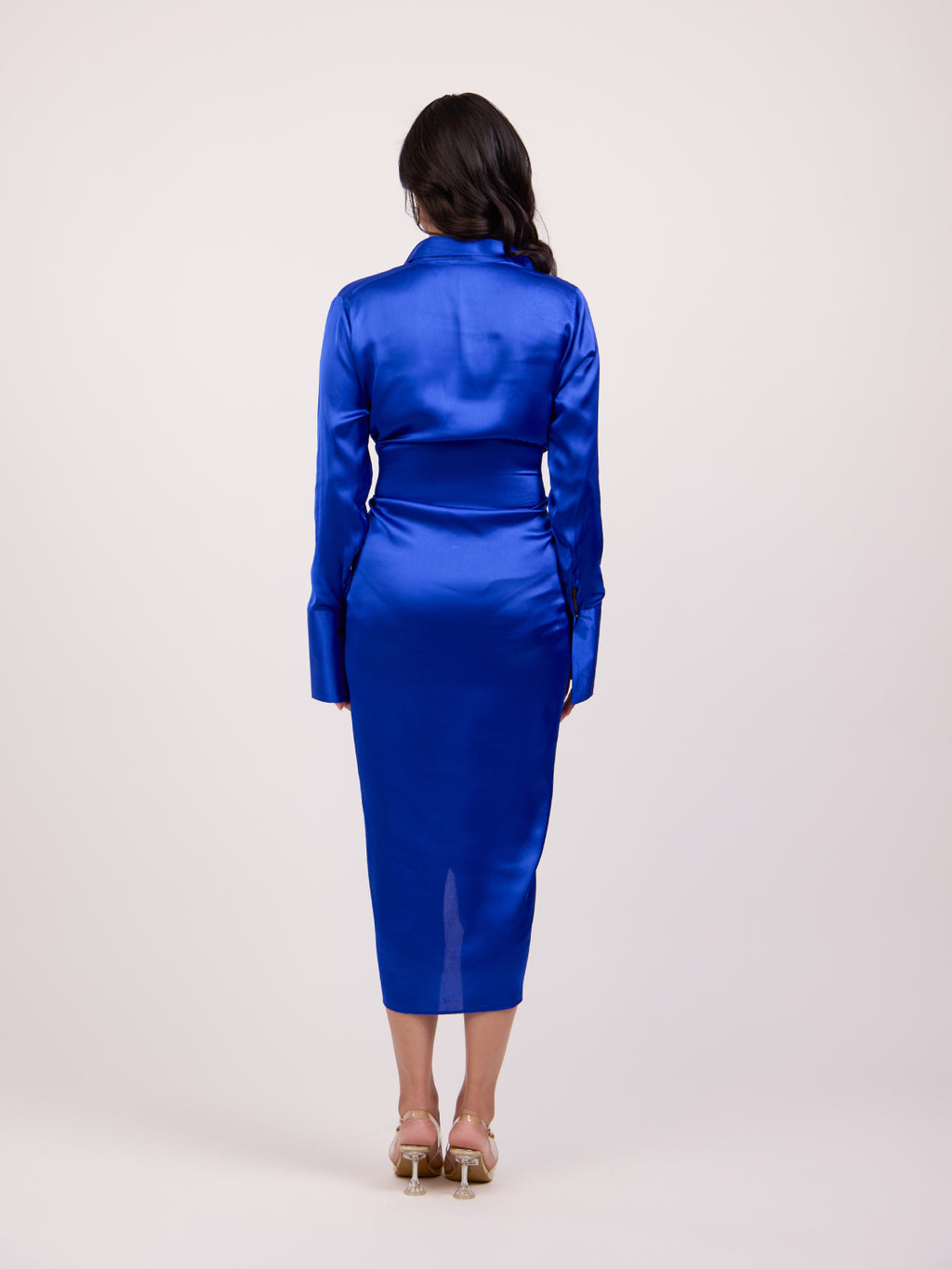 Rachel Wraped Satin Shirt Dress