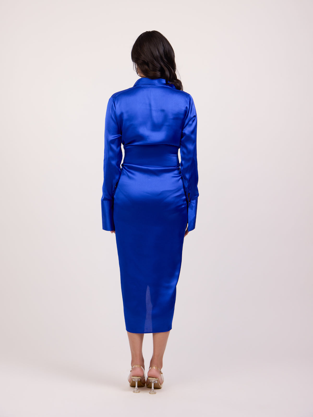 Rachel Wraped Satin Shirt Dress