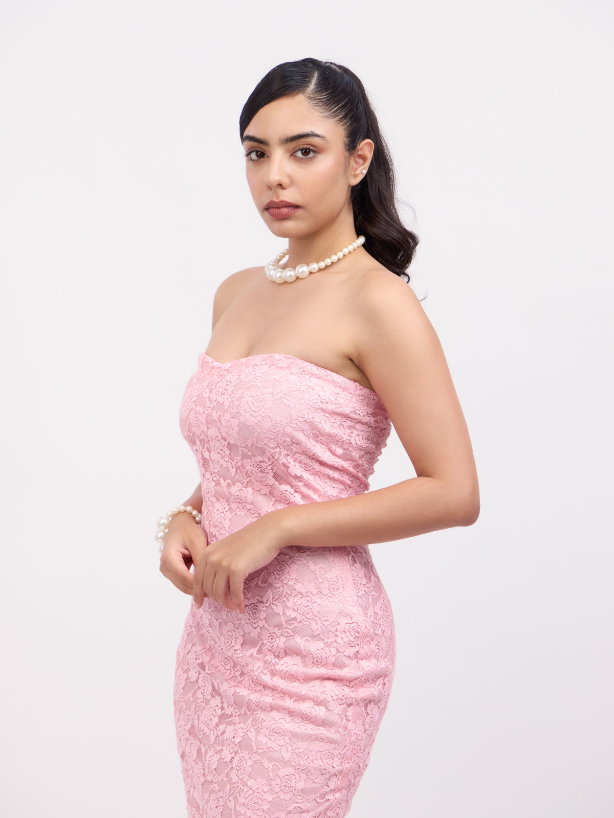 Susan Bandeau Lace Dress