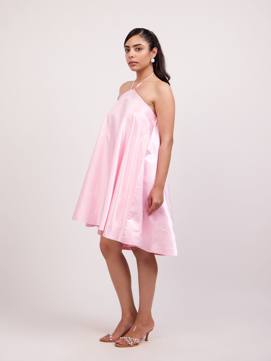 Veronica Halter Neck Satin Dress