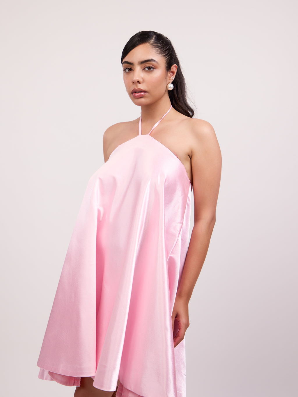 Veronica Halter Neck Satin Dress