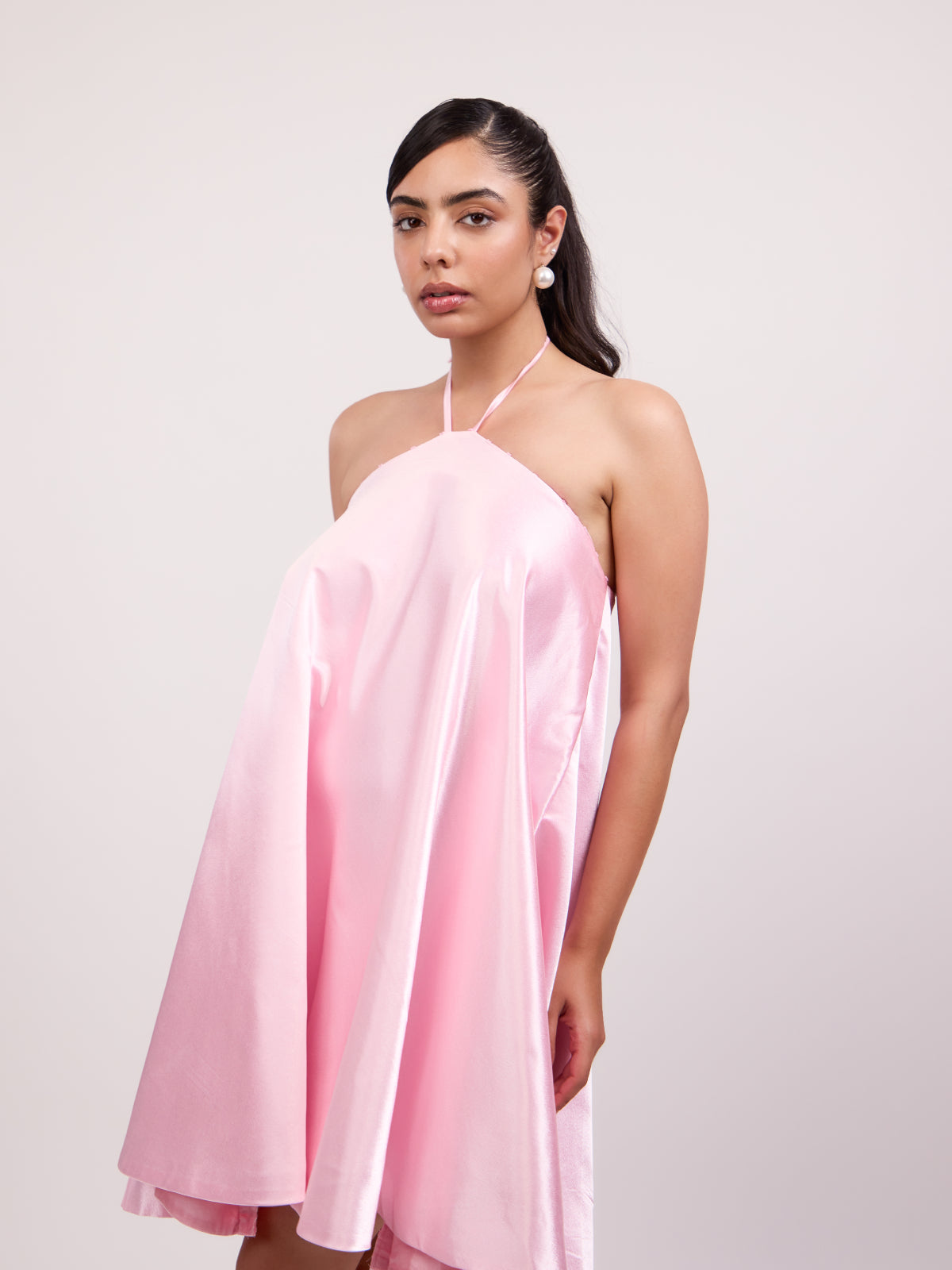 Veronica Halter Neck Satin Dress