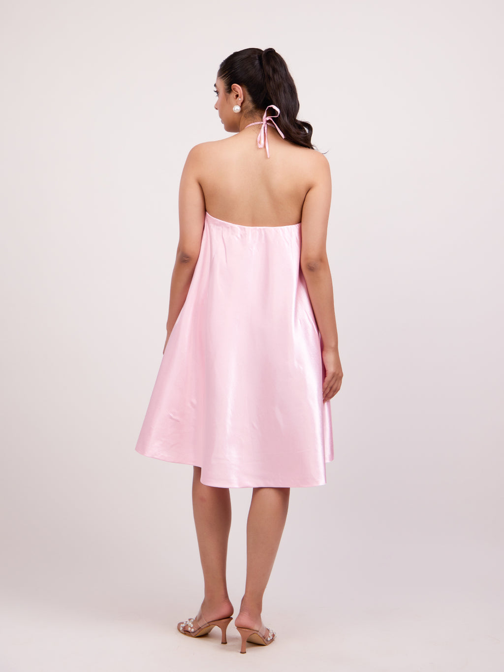 Veronica Halter Neck Satin Dress