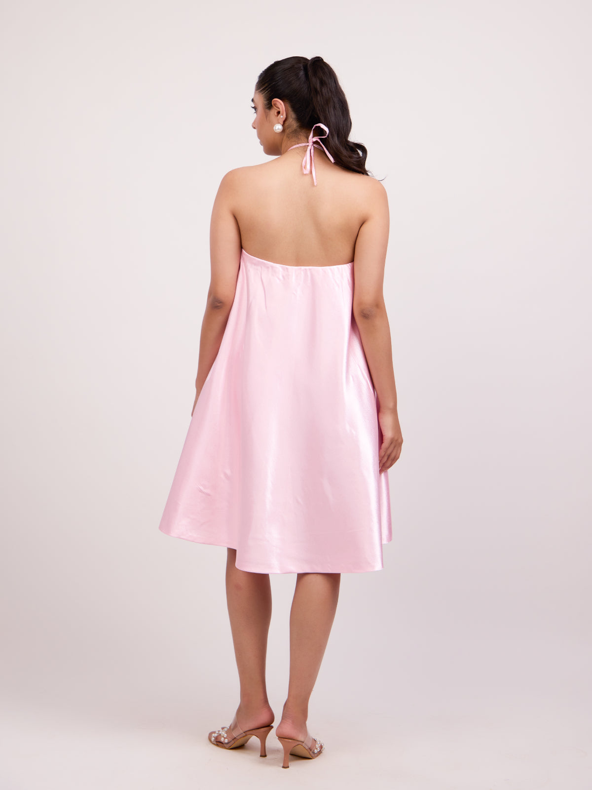 Veronica Halter Neck Satin Dress