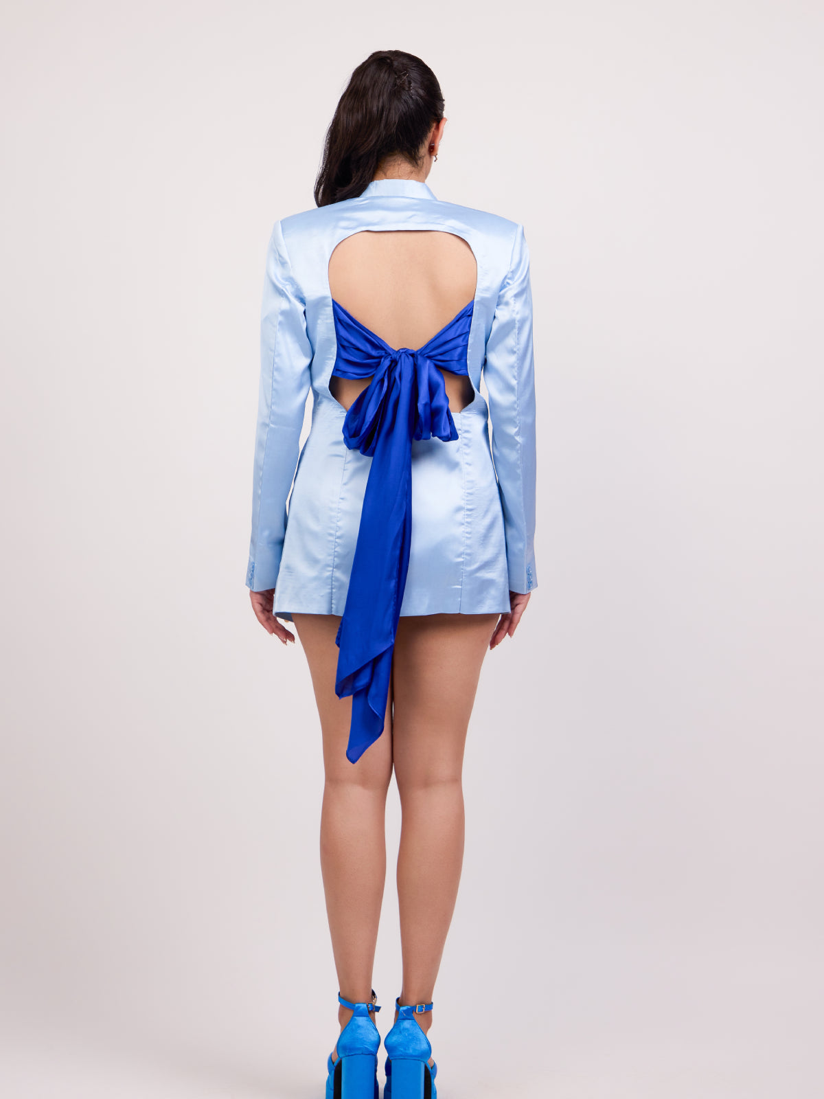Victoria Double-Breasted Satin Blazer Dress
