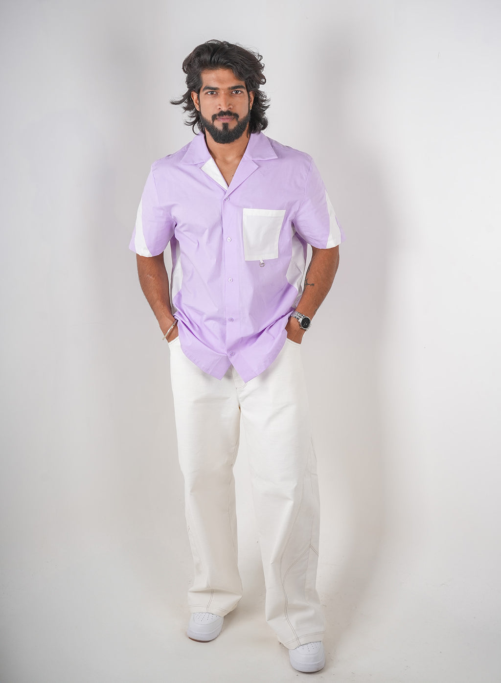 Lilac Panel Shirt