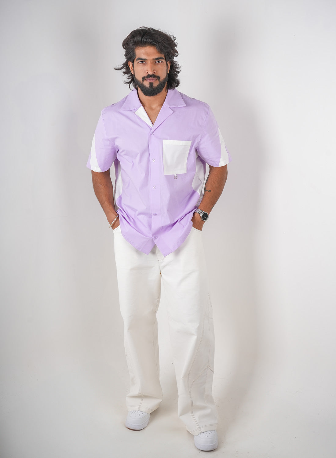 Lilac Panel Shirt