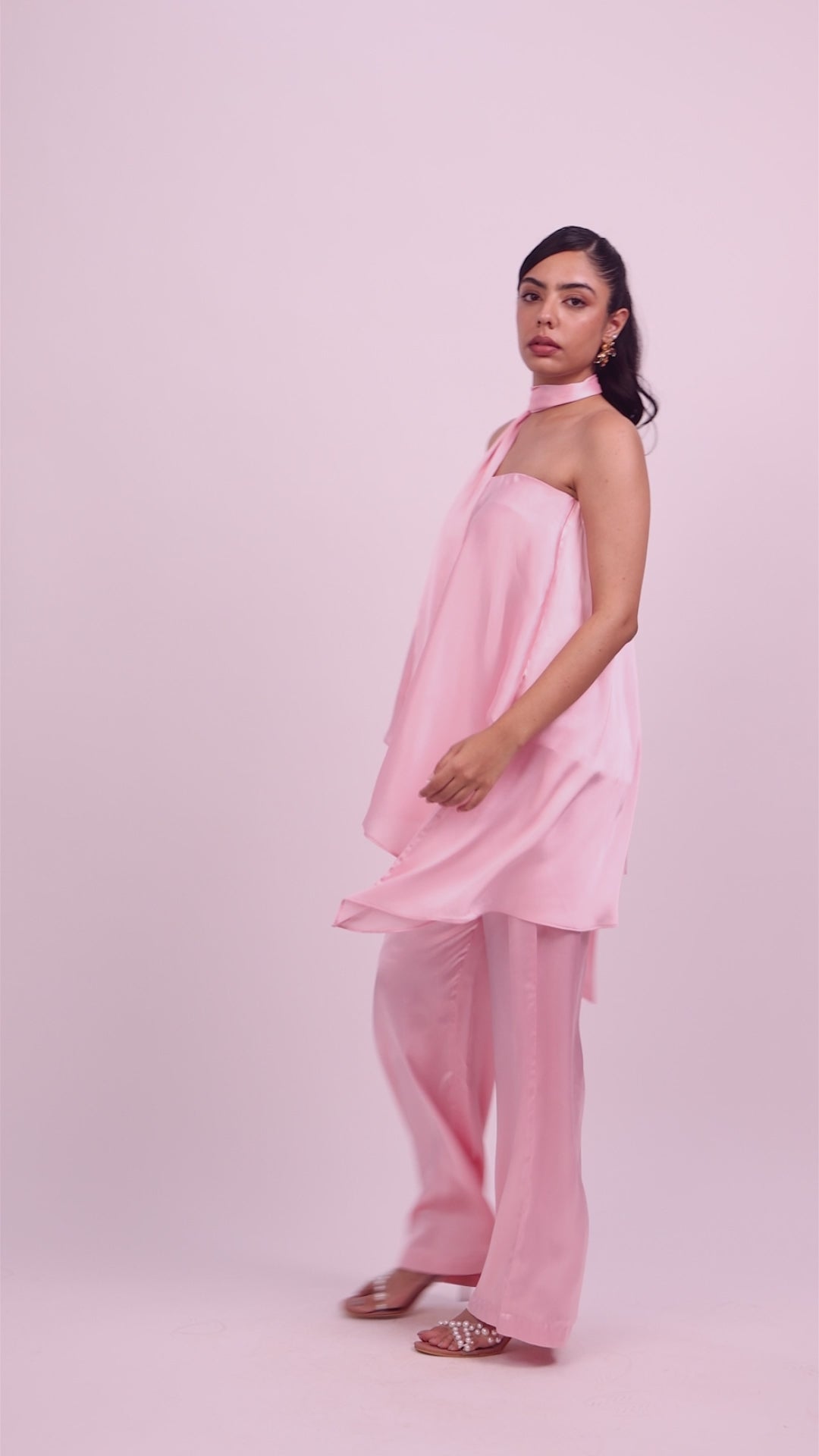 Lily Satin Asymmetrical Co-ord Set