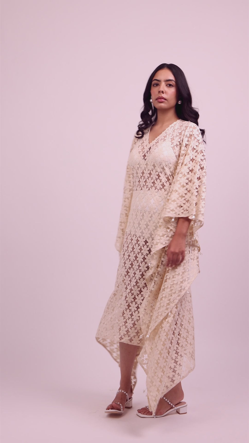 Daisy Floral Crochet Kaftan Dress
