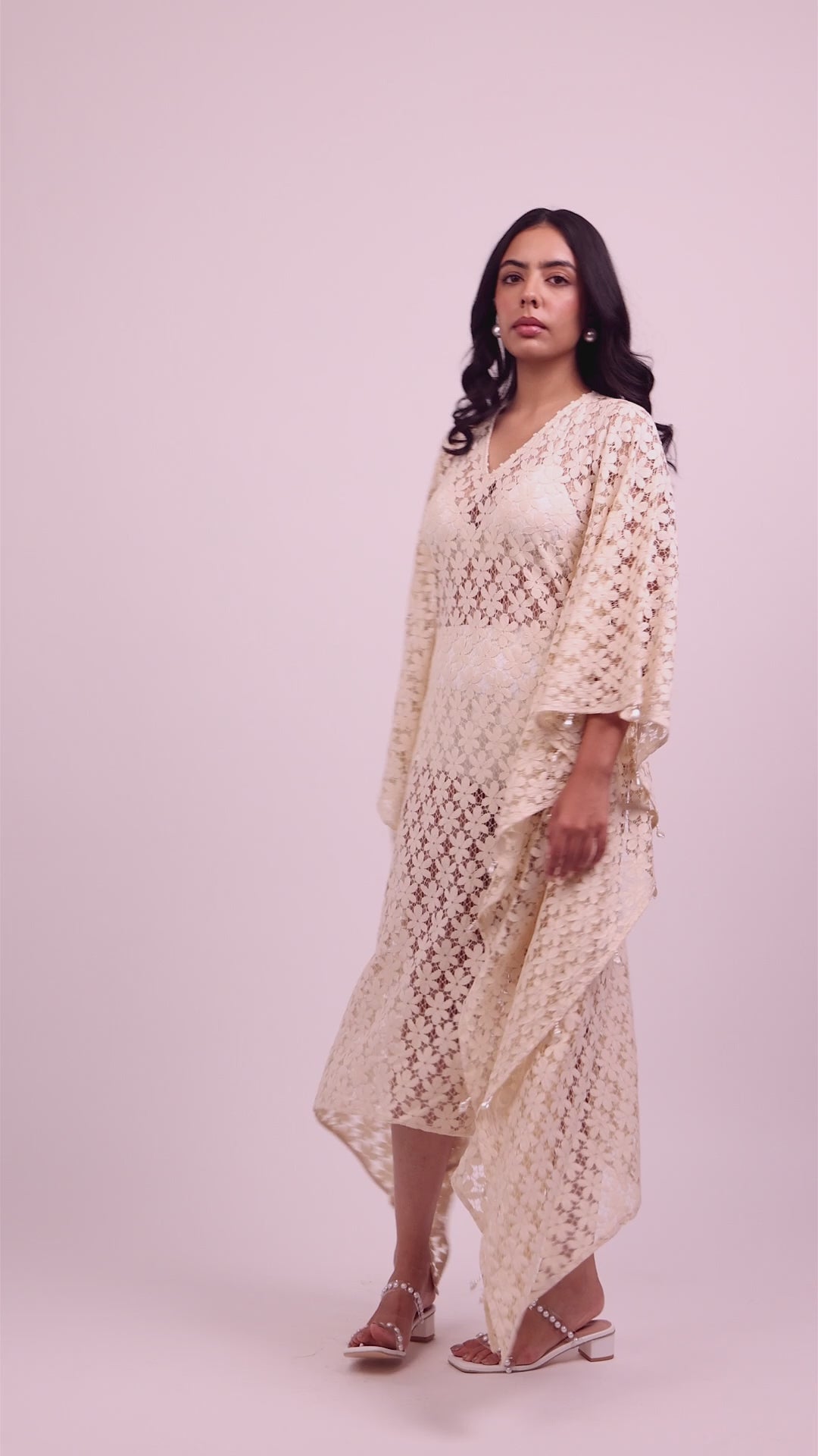 Daisy Floral Crochet Kaftan Dress